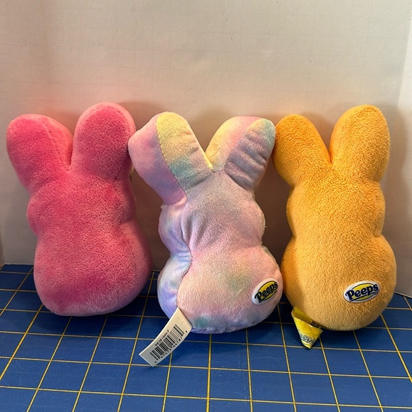 Peeps Easter Spring Tie Dye Princess Orange Rabbit lot of 3 - Picture 2 of 6